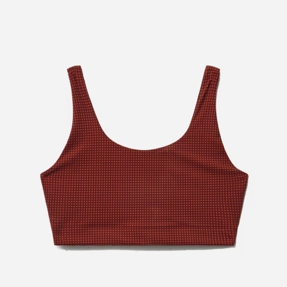 Everlane Perform Bra in Maroon Grid NWT SIZE XXS - Picture 1 of 8